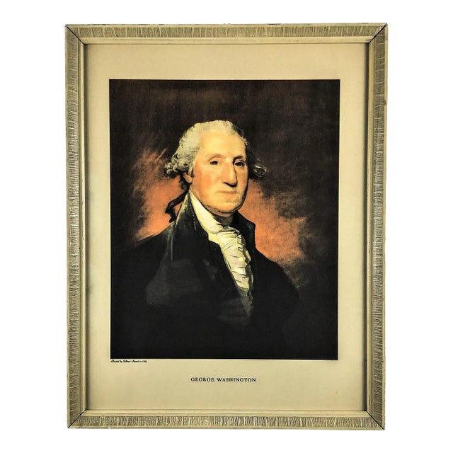 Offset Lithography Print of George Washington by Gilbert Stuart For Sale