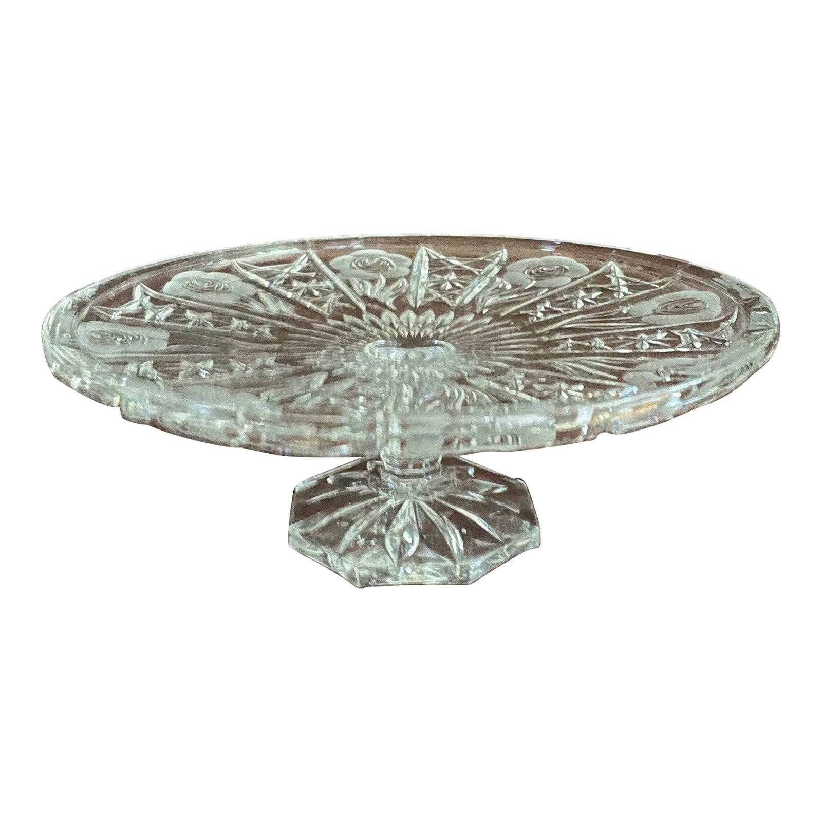 Cut Crystal Pedestal Cake Plate Chairish