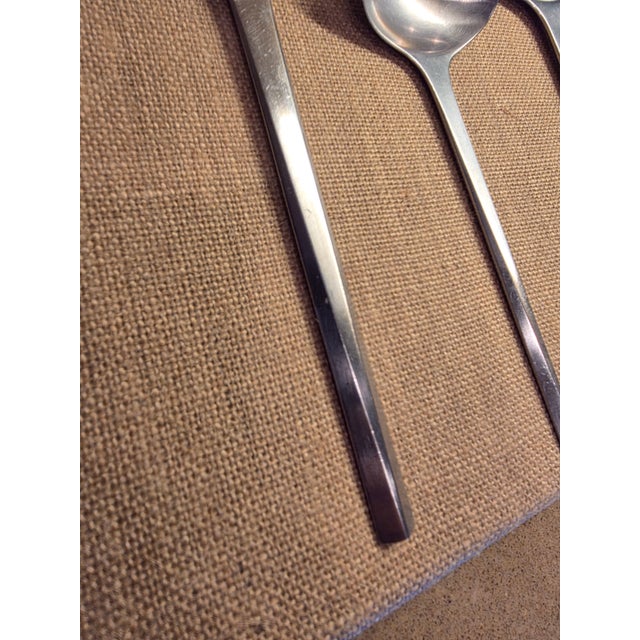 Georg Jensen Georg Jensen Stainless Steel "Prism" Pattern Serving Pieces For Sale - Image 4 of 13