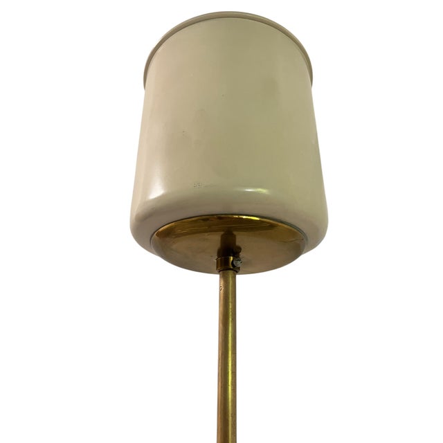 1950s Art Deco Industrial Brass Hanging Light by Kaiser & Co, 1930s For Sale - Image 5 of 12