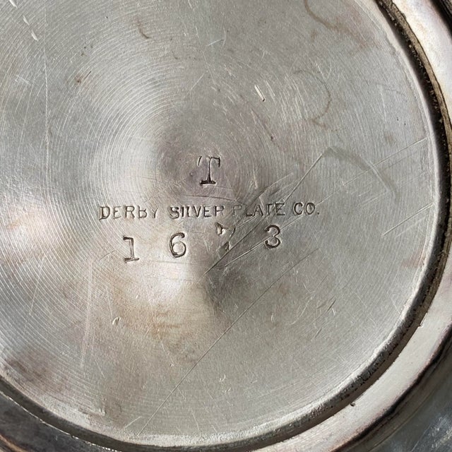 Silver Vintage Art Deco Derby Silver Plate Co Hammered Teapot For Sale - Image 8 of 10