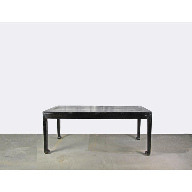 Chinese 35" Tall Antique Black Lacquer Table For Sale - Image 3 of 12