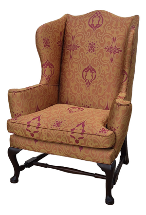 Late 20th Century Kittinger Colonial Williamsburg Mahogany Wing Back Chair Cw-44