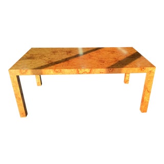 Burl Wood Parsons Dining Table For Sale