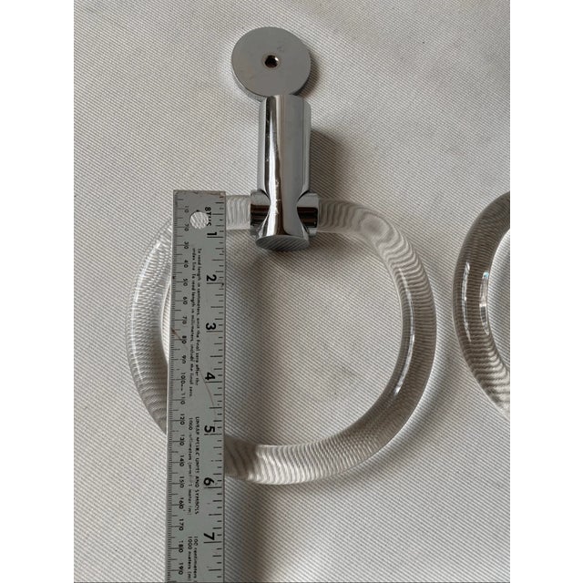 Vintage Lucite Set Bathroom Towel Bar & Toilet Paper Holder For Sale - Image 4 of 4