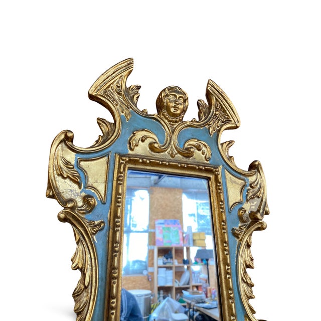 Italian Rococo Mirror in Gilded Wood with Gold Leaf For Sale - Image 11 of 15