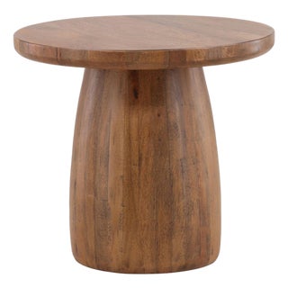 Carlo Round Pedestal Organic Modern Side Table For Sale