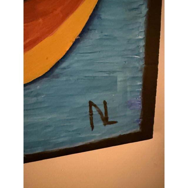 Contemporary Gator Bait - Oil on Cypress Relief Wood Hand-Carving by Nilo Lanzas (1929-2004) For Sale - Image 3 of 7