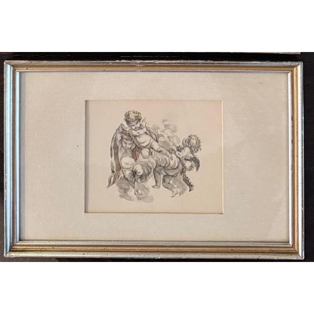 Neoclassical Set of 3 Framed Cherub Engravings – Neoclassical Putti Studies For Sale - Image 3 of 7