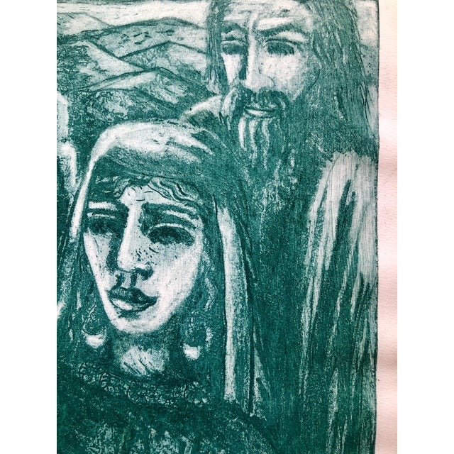 Etching hand signed and dated in English. Titled, "Jethro, Moses father-in-law, took Zipporah, Gershon and Eliezer"...