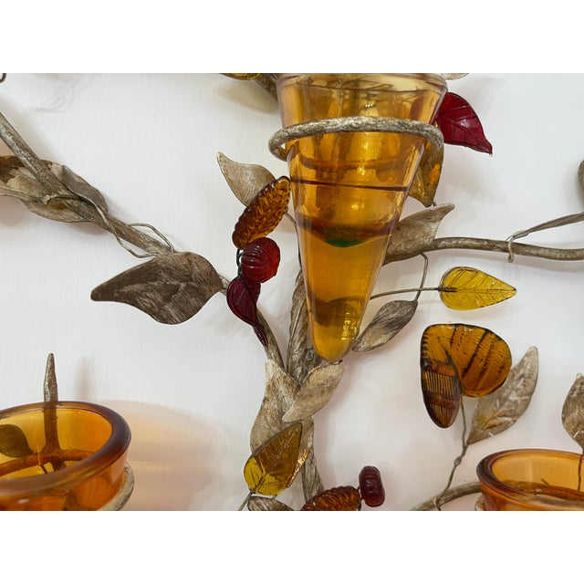 Italian Murano Glass and Florentine Tole Wall Sculpture by Jordan, 1950s For Sale - Image 13 of 15