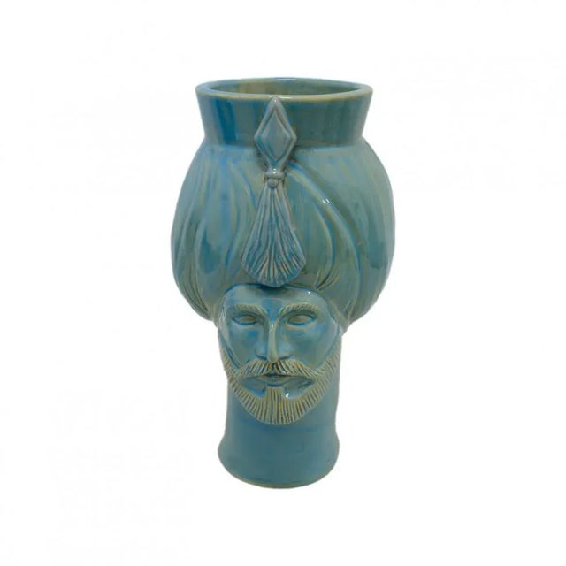 Contemporary SELIM 4041 Turquoise FAVIGNANA from Crita Ceramiche For Sale - Image 3 of 3