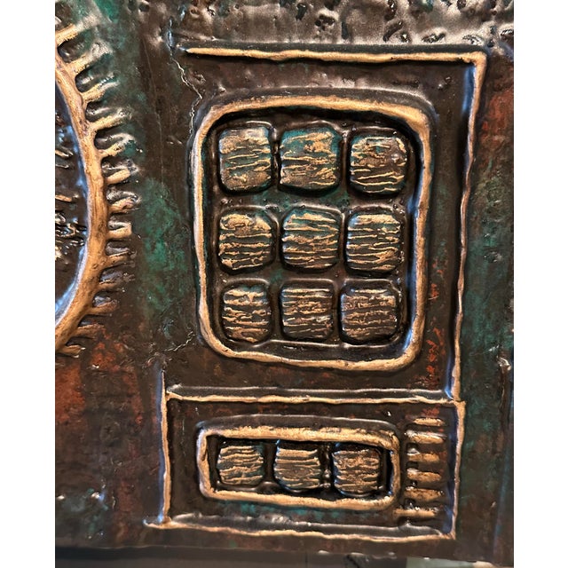 Armani Casa Lounge Chair With Custom Relief Artwork by Lance Kleinsmith Artist Signed, Brutalist Designer Chair For Sale - Image 9 of 11