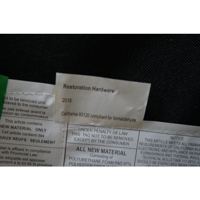 6 Restoration Hardware Modern Low Belgian Track Arm Slipcovered Dining Armchairs For Sale - Image 9 of 13