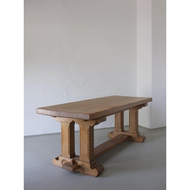 Gothic Revival Refectory Dining Table and Chairs, Set of 7 For Sale - Image 6 of 15