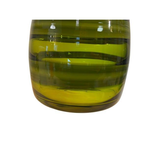 Glass Vintage Mid Century Green Swirl Art Glass "Sasso" Vase Attributed to Luciano Gaspari Salviati For Sale - Image 7 of 9