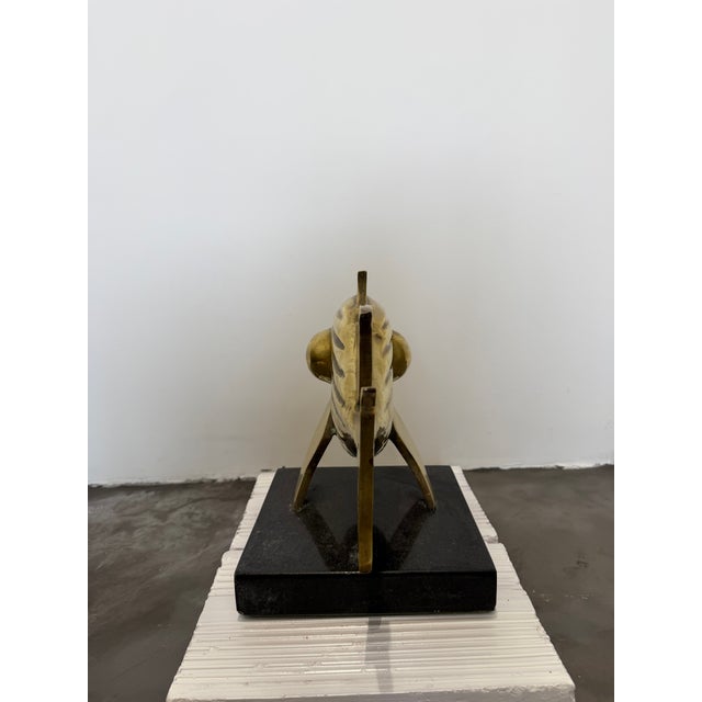 E Ferreira Netto Polished Bronze Fish Sculpture on Black Granite Base, 1985 For Sale - Image 10 of 17