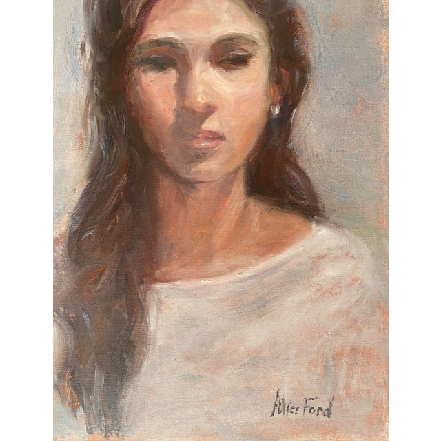 Contemporary Portrait of Rache, Oil Painting by Alice Ford For Sale - Image 3 of 3