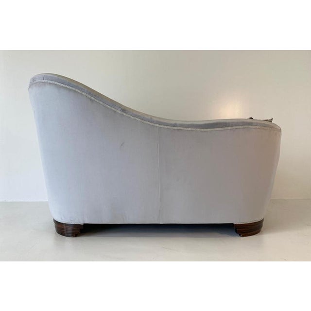 Art Deco Italian Grey Velvet and Macassar Sofa, 1950s For Sale - Image 9 of 11