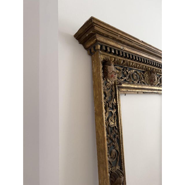 Lombard Frame in Lacquered and Gilded Wood, Early 16th Century For Sale - Image 4 of 15