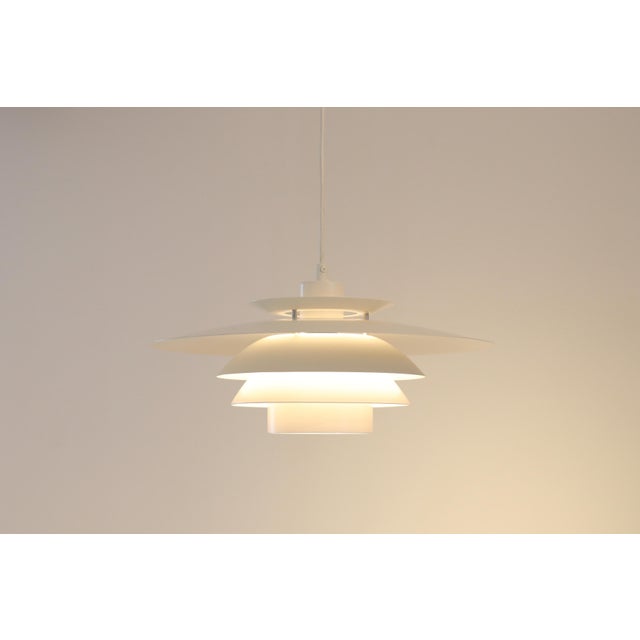 Vintage Danish White Pendant Lamp, 1970s For Sale - Image 3 of 4