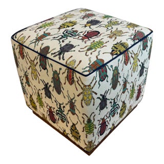 Late 20th Century S. Harris Betelgeuse Scarab Square Ottoman For Sale