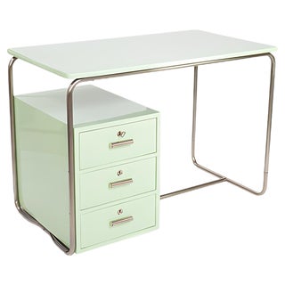 Bauhaus Desk Steel Pipe Chrome Plated Desk, 1930s For Sale