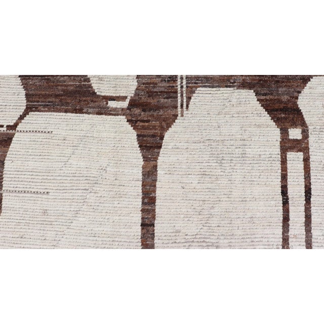Modern Wool Hand Knotted in Brown and White by Keivan Woven Arts 8'8 X 12'3 For Sale In Atlanta - Image 6 of 10