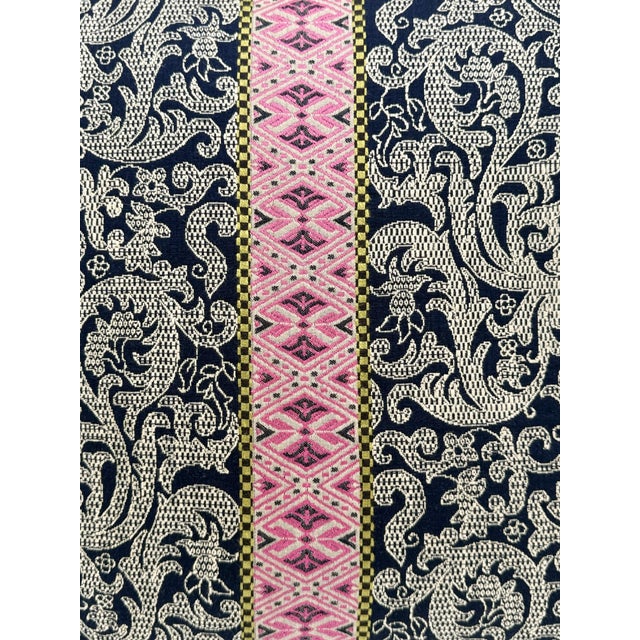 Clarke & Clarke Clarke & Clarke Musar Decorative Pillow Cover in Navy/Pink For Sale - Image 4 of 4