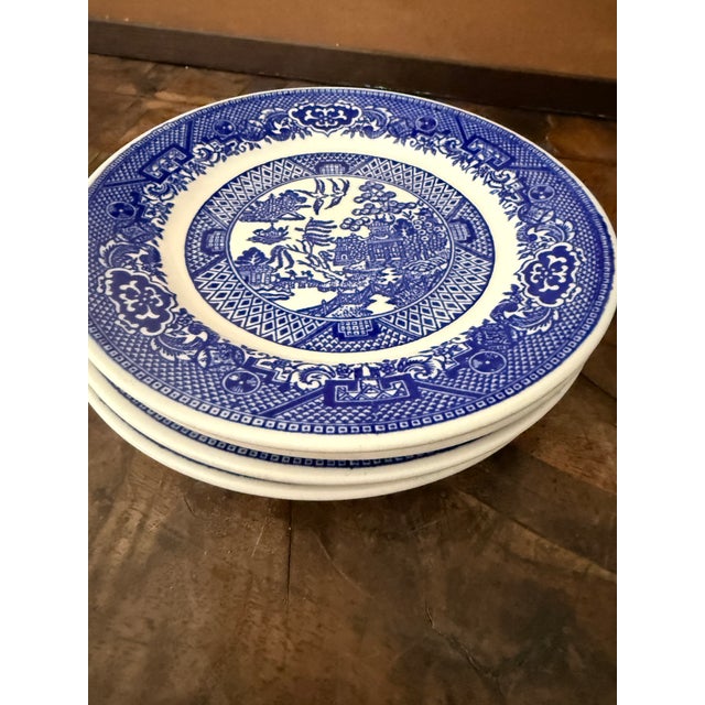 Blue Vintage Blue Willow Bread Plates 6.25 Inch Blue and White Transferware - Set of 4 For Sale - Image 8 of 8