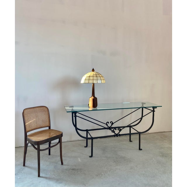 Danish Modern Table Lamp, Walnut Base With Capiz Shell Shade, 1960s For Sale - Image 9 of 16