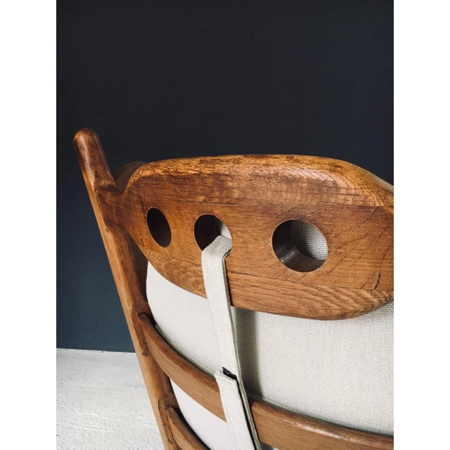 Brutalist Oak Wingback Lounge Chair, Netherlands, 1950s For Sale - Image 15 of 18