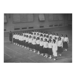 Physical Education at School, Vintage Black & White Photograph, 1934 For Sale