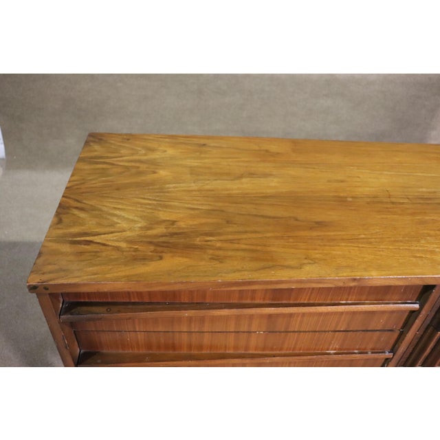 Burnt Umber Mid 20th Century Mid-Century Long Dresser For Sale - Image 8 of 12
