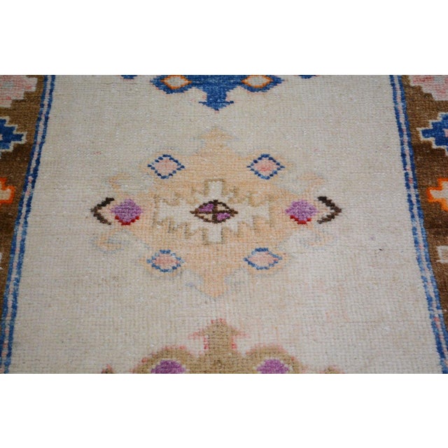 Turkish Vintage Turkish Anatolian Knotted Wool Rug, 3'x13' For Sale - Image 3 of 4