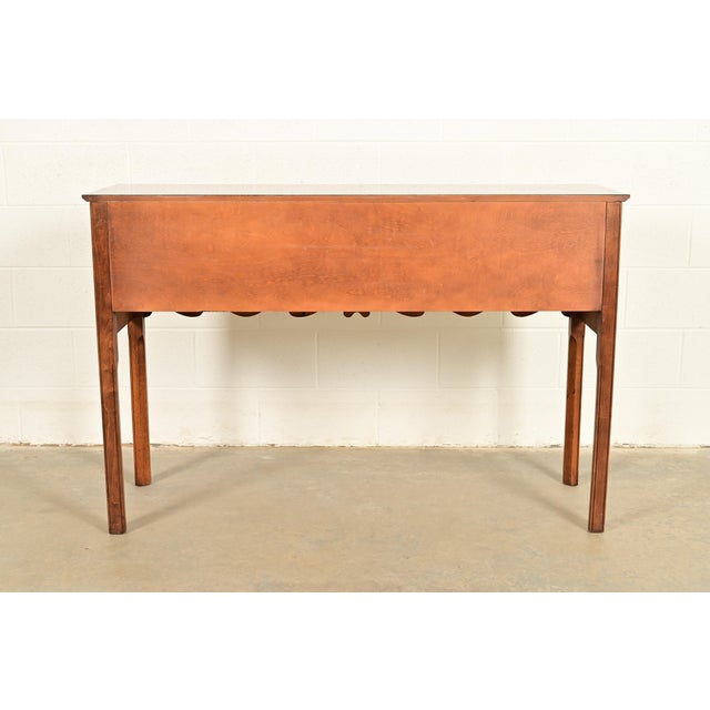 Baker Furniture Style Georgian Carved English Yew Wood Sideboard Credenza For Sale - Image 12 of 13
