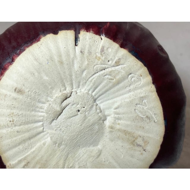 Red Vintage 95' Handmade Patricia Garrett Figural Vegetable Red Onion Pottery Vase For Sale - Image 8 of 9