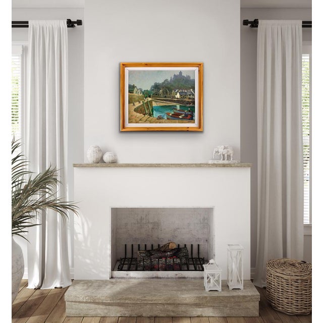 Ken Symonds, The Harbour, St Michaels Mount, Cornwall, 1982, Oil Painting, Framed For Sale - Image 11 of 18