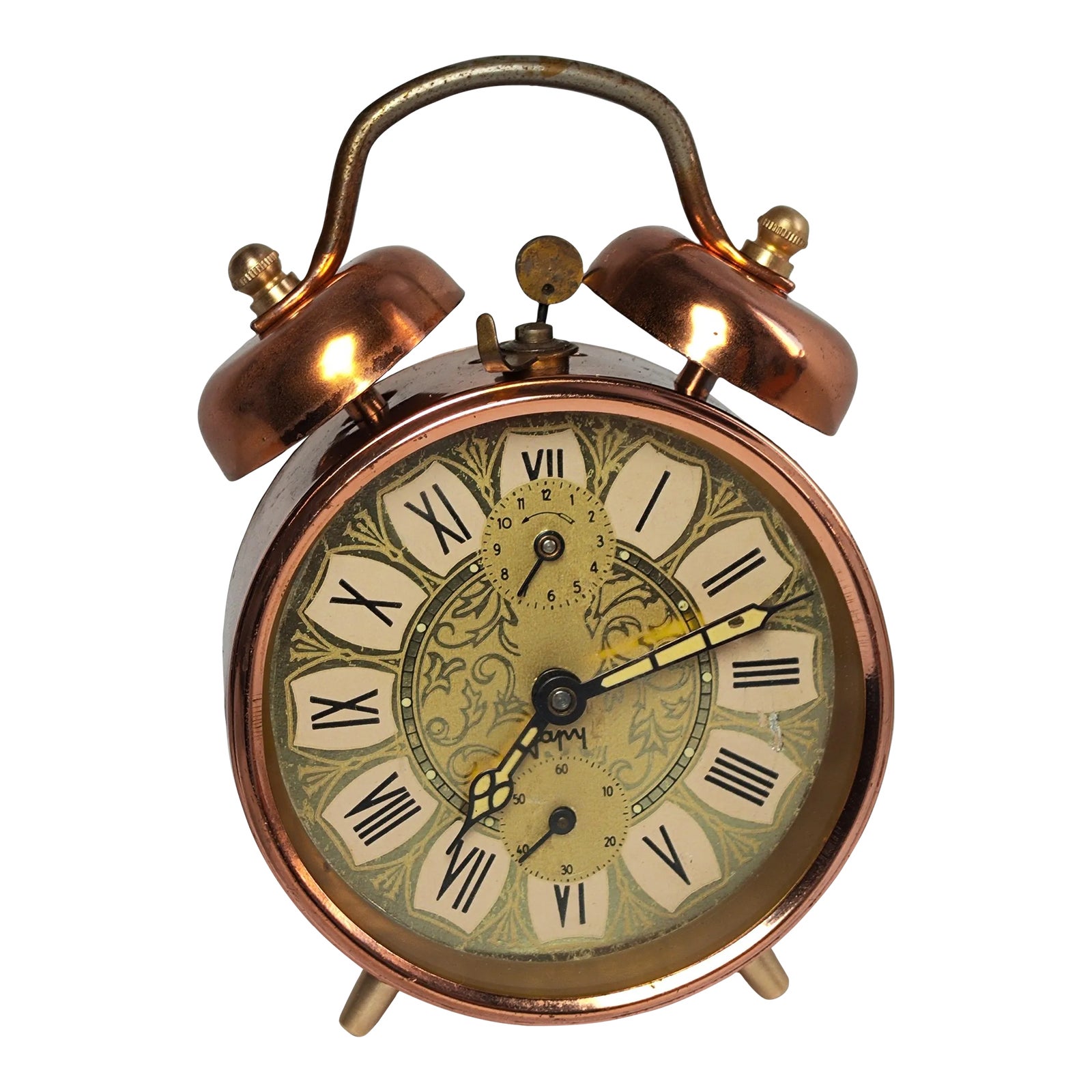 1968 Japy French Vintage Mechanical Wind-Up Alarm Clock 2 Bells