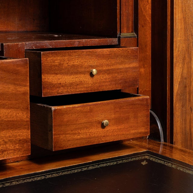 19th Century France Empire Brown Wood Writing Desk For Sale - Image 11 of 11