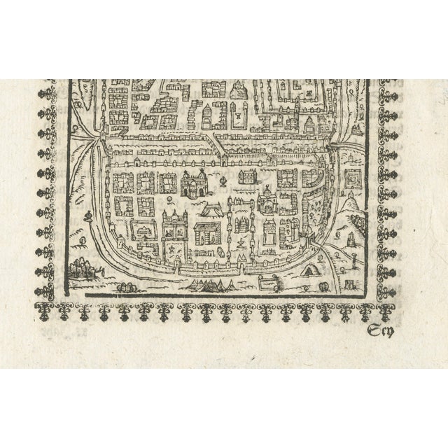 Paper Antique Woodcut Map of Jerusalem from Abraham Saurs Städte-Buch, 1658 For Sale - Image 7 of 9