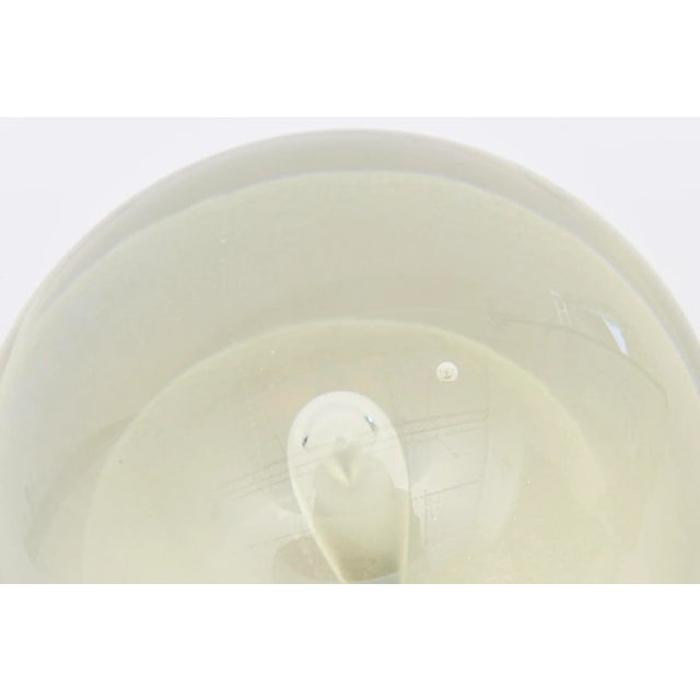 1980s Vintage Art Glass Iridescent Inclusion Round Glass Ball Sculpture, Signed, 1981 For Sale - Image 5 of 9