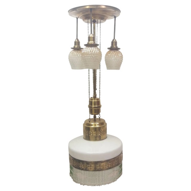 Art Nouveau Pull-Out Chandelier, Czechoslovakia, 1910 For Sale - Image 9 of 9