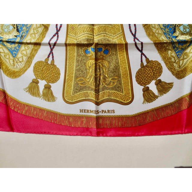 1980s Hermes Silk Scarf " Poste Et Cavalerie" 1987 For Sale - Image 5 of 11