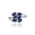 VR Jewels 1.48ct Blue Sapphire & Diamond Cluster Ring in 14k White Gold Size 9 For Sale - Image 4 of 17
