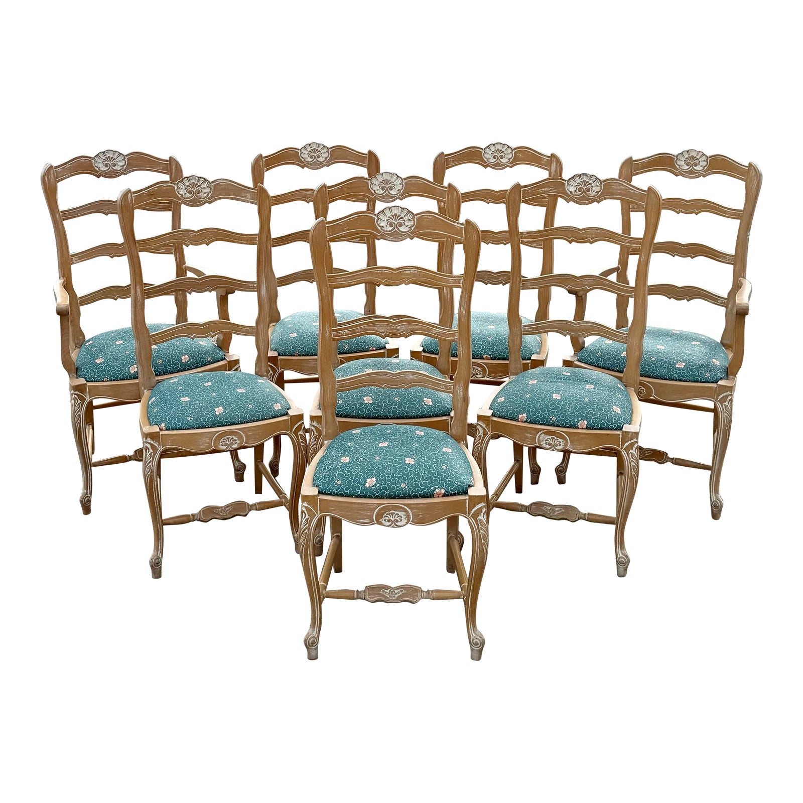 Vintage Comini & Modonutti Italian Cerused Oak French Ladderback Chairs ...
