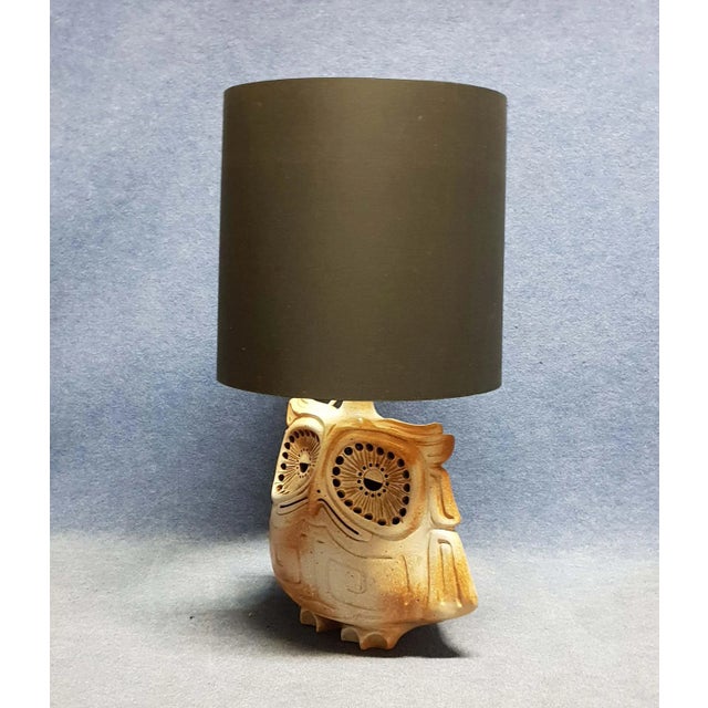 Ceramic Owl Lamp, 1950s For Sale - Image 9 of 10
