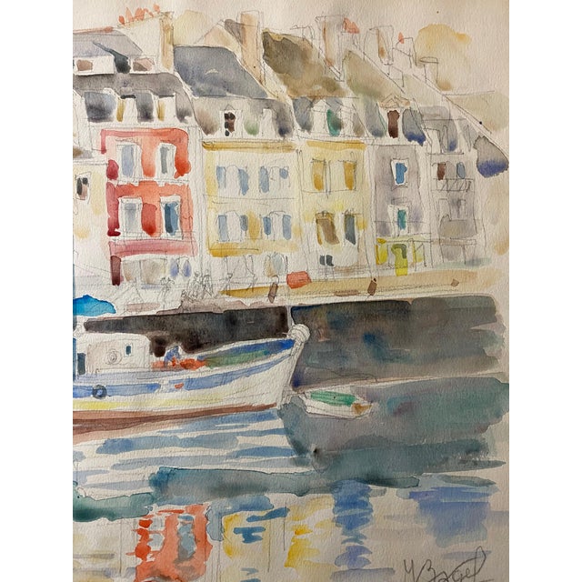 Early 20th Century Moses Bagel Bahelfer, Polish French Judaica Watercolor Gouache Painting Original Bauhaus Yiddish Art For Sale - Image 5 of 8