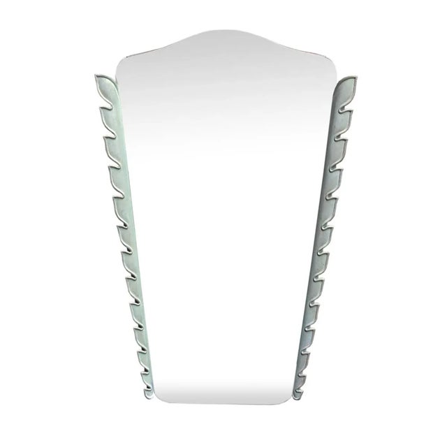 Italian Carved Wooden Mirror, 1950s For Sale - Image 5 of 5