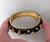 Vintage Signed Napier Goldtone Black Enamel & Clear Rhinestone Cuff Bracelet For Sale - Image 11 of 11